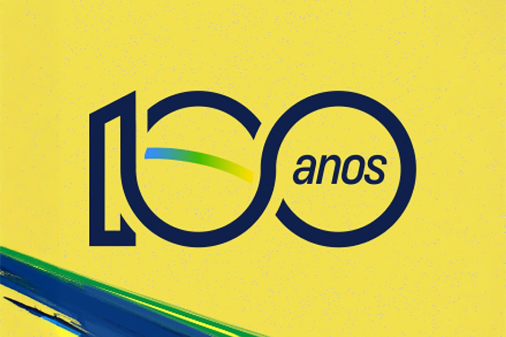 Imagem comemorativa dos 100 anos da Chevrolet no Brasil